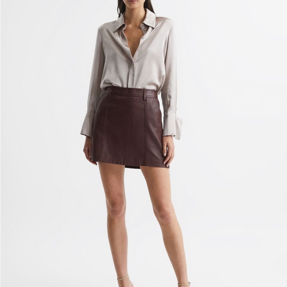 Reiss Chocolate Brown Mini Skirt
